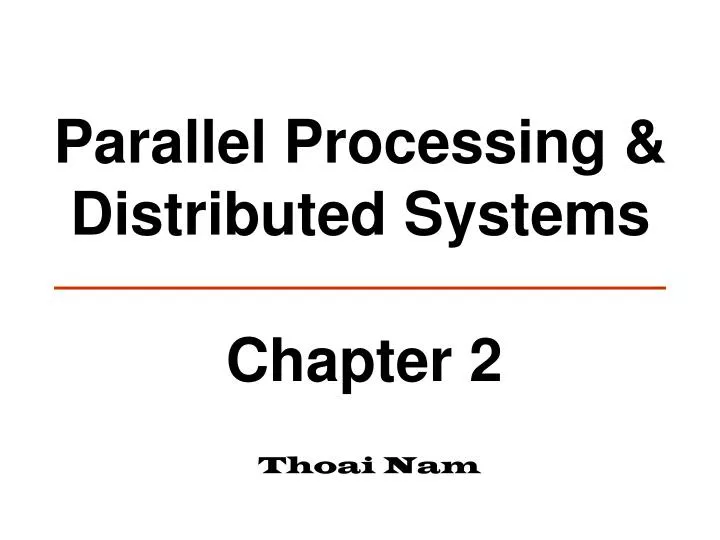 parallel processing distributed systems