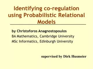 Identifying co-regulation using Probabilistic Relational Models
