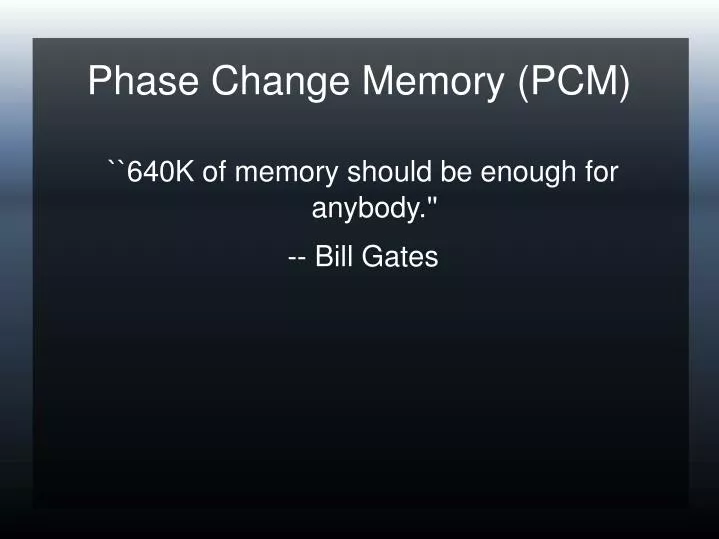 phase change memory pcm