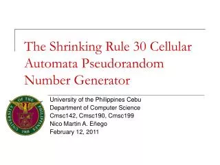 The Shrinking Rule 30 Cellular Automata Pseudorandom Number Generator