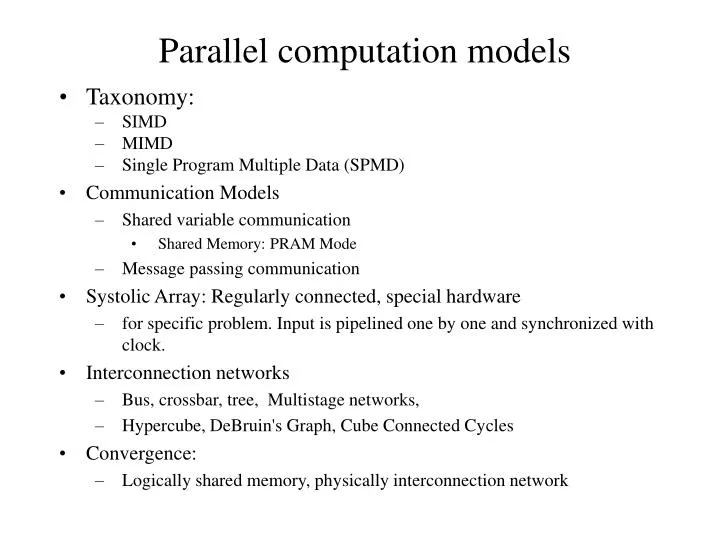 parallel computation models