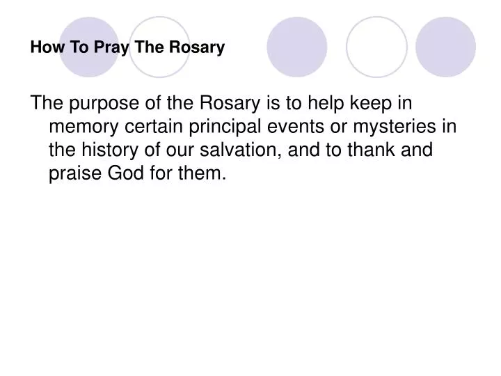 how to pray the rosary