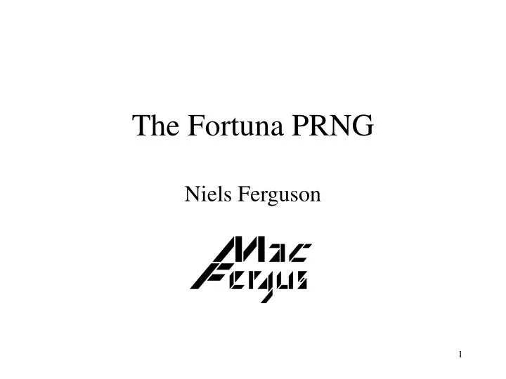 the fortuna prng