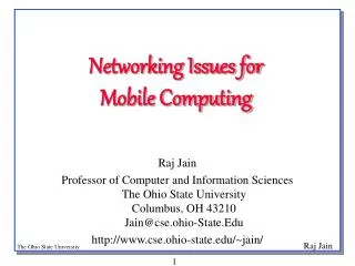 Networking Issues for Mobile Computing