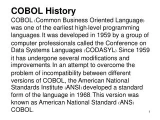 COBOL History