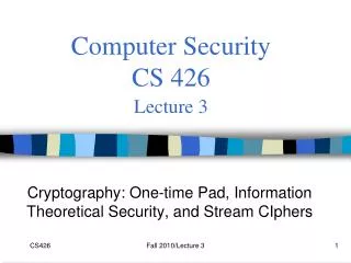 Computer Security CS 426 Lecture 3