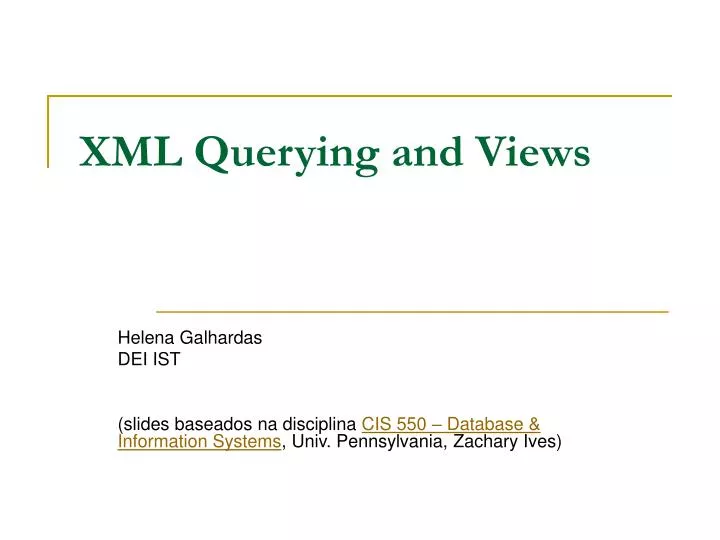 xml querying and views