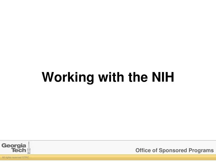 working with the nih