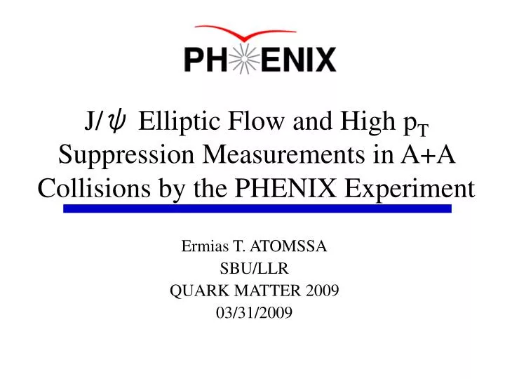 j elliptic flow and high p t suppression measurements in a a collisions by the phenix experiment