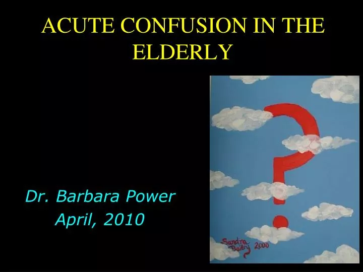 acute confusion in the elderly