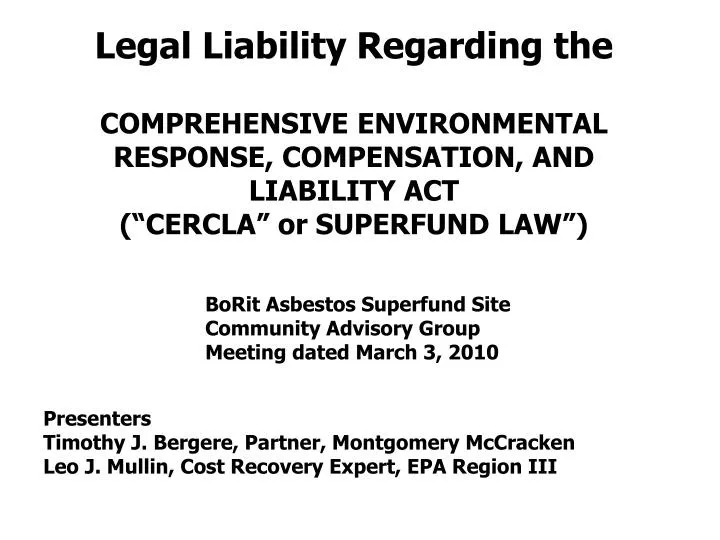 legal liability regarding the