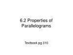 6.2 Properties of Parallelograms