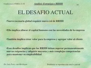 el desafio actual