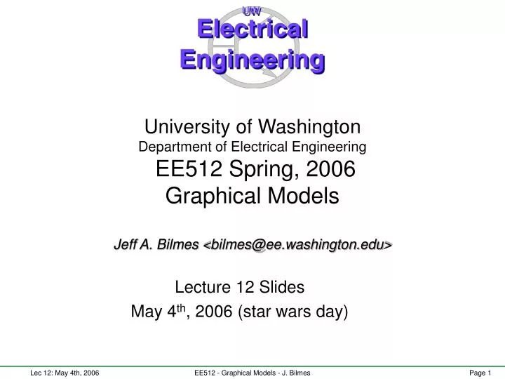 lecture 12 slides may 4 th 2006 star wars day
