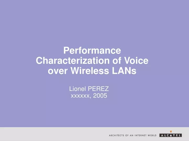 performance characterization of voice over wireless lans