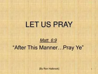 LET US PRAY