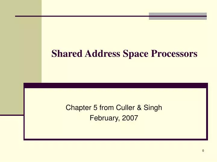 shared address space processors