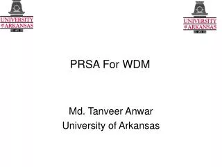 PRSA For WDM