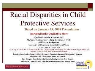 Racial Disparities in Child Protective Services