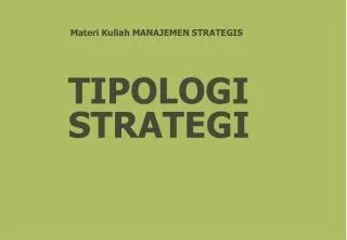 tipologi strategi