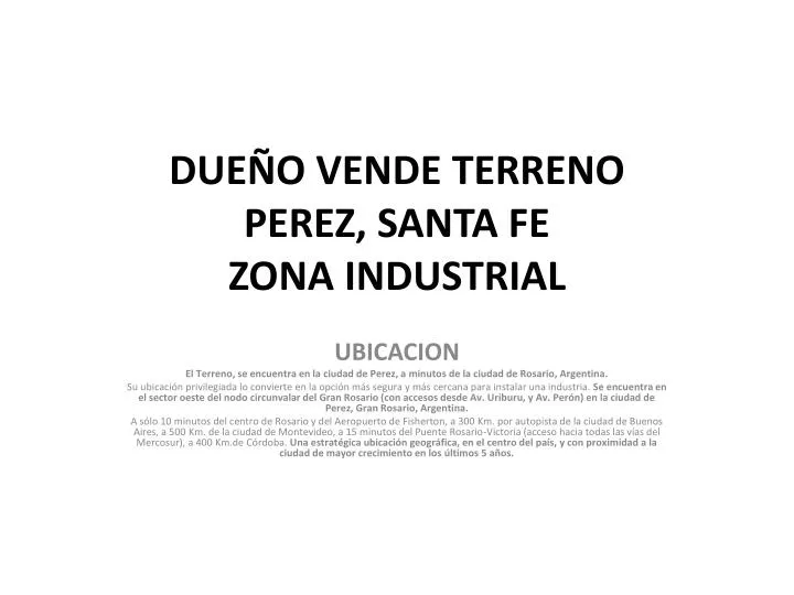 due o vende terreno perez santa fe zona industrial