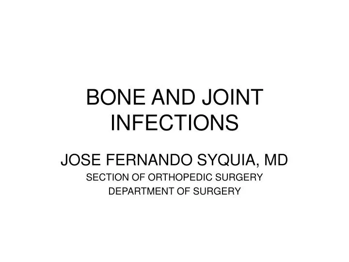 bone and joint infections