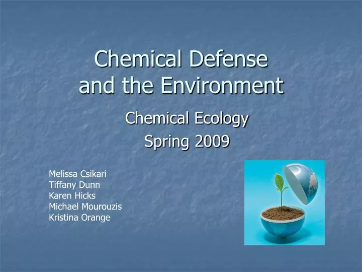 chemical defense and the environment