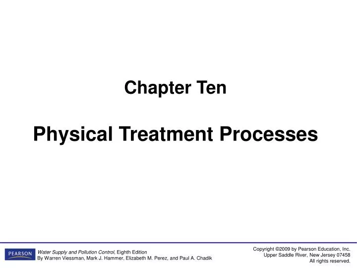 chapter ten physical treatment processes