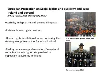 Austerity in Rep. of Ireland: the social impacts Relevant human rights treaties