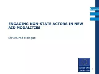ENGAGING NON-STATE ACTORS IN NEW AID MODALITIES
