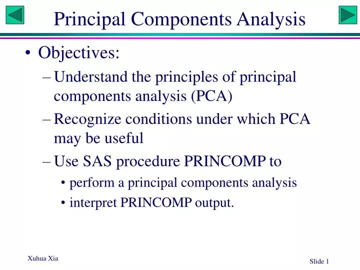 principal components analysis