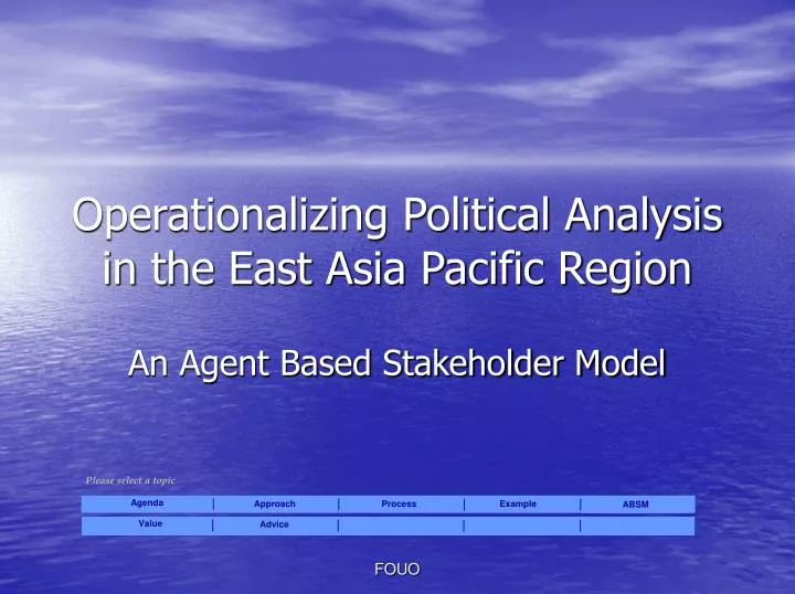 operationalizing political analysis in the east asia pacific region