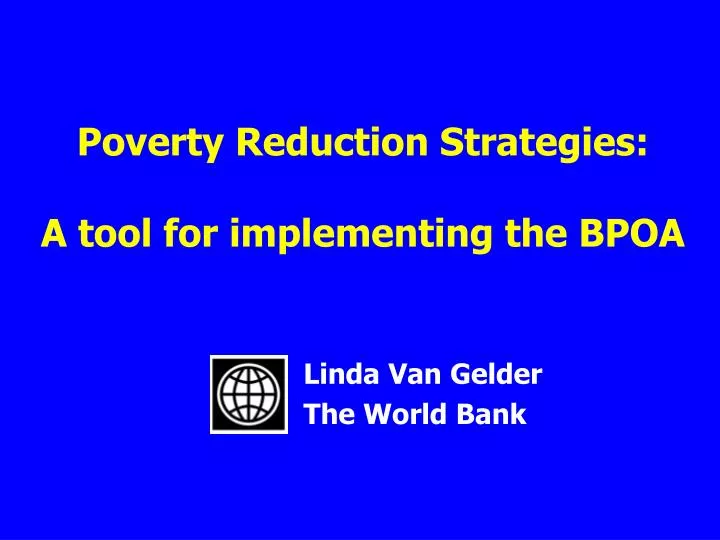 poverty reduction strategies a tool for implementing the bpoa