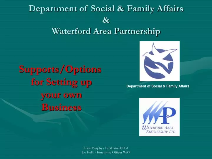 department of social family affairs waterford area partnership