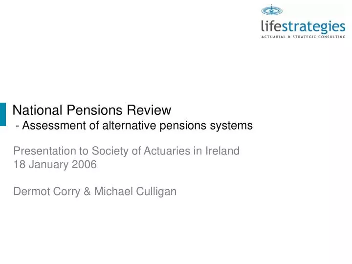 national pensions review assessment of alternative pensions systems