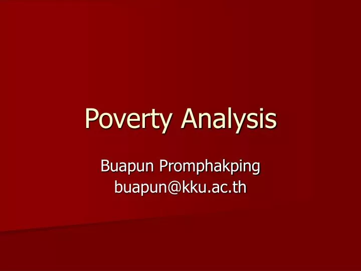 poverty analysis