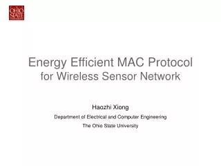 Energy Efficient MAC Protocol for Wireless Sensor Network