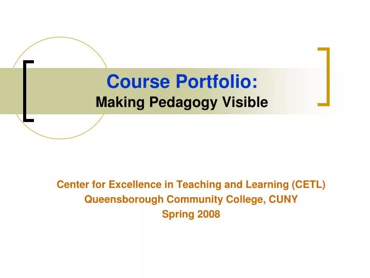 course portfolio making pedagogy visible
