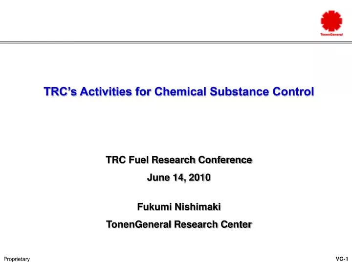 trc s activities for chemical substance control