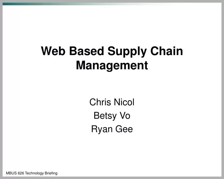 web based supply chain management