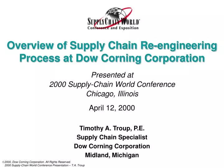overview of supply chain re engineering process at dow corning corporation