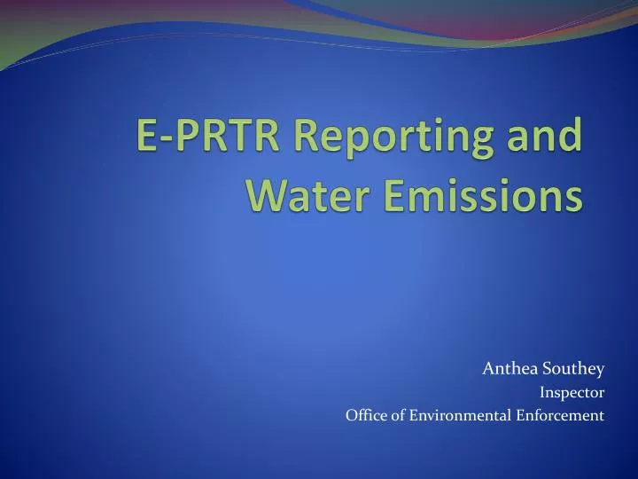 e prtr reporting and water emissions