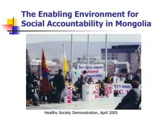 The Enabling Environment for Social Accountability in Mongolia