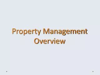 Property Management Overview