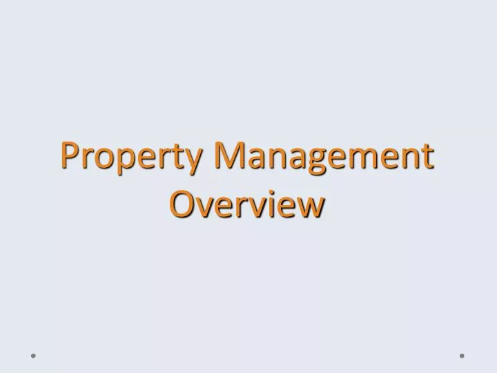 property management overview