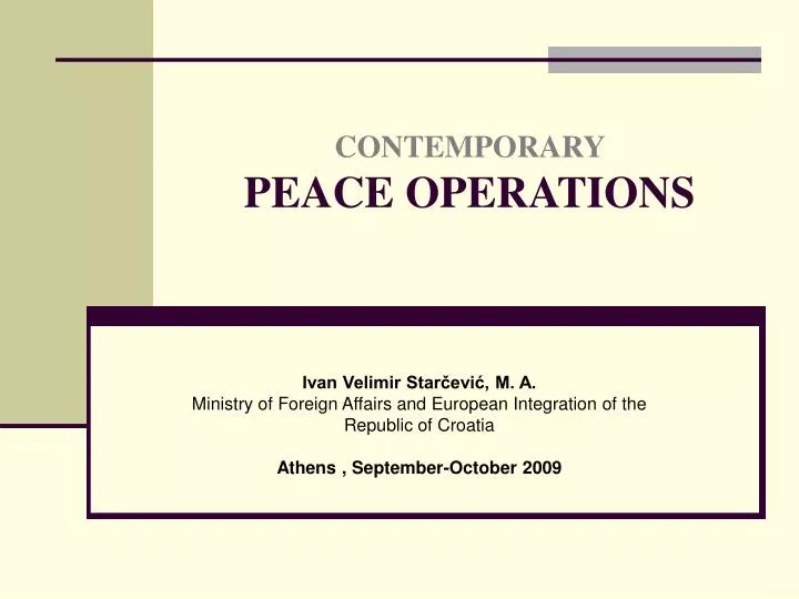 contemporary peace operations