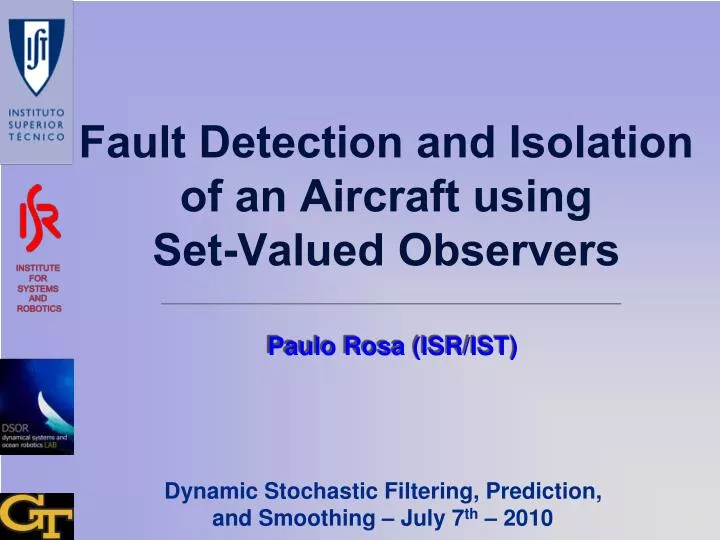 fault detection and isolation of an aircraft using set valued observers