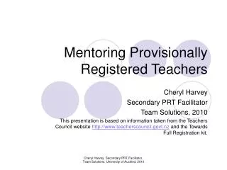 Mentoring Provisionally Registered Teachers