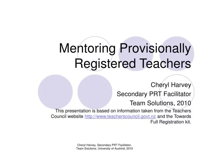 mentoring provisionally registered teachers