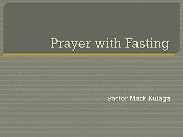 prayer with fasting
